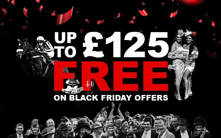 Black Friday at Royal Windsor Racecourse. Image of Black Friday creative detailing customers can get up to £125 free